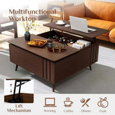 Lift Top Coffee Table with Storage featuring a multifunctional worktop and lift mechanism for convenience.