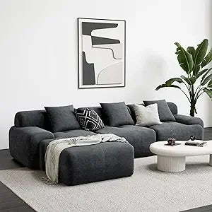118" Modern L-Shaped Modular Corduroy Sectional Sofa