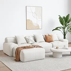 118" Modern L-Shaped Modular Corduroy Sectional Sofa