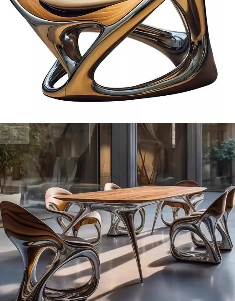 MX Nordic Designer Creative Leisure Chair Living Room Balcony Single Sofa Negotiation Chair Hollow Electroplating Chair