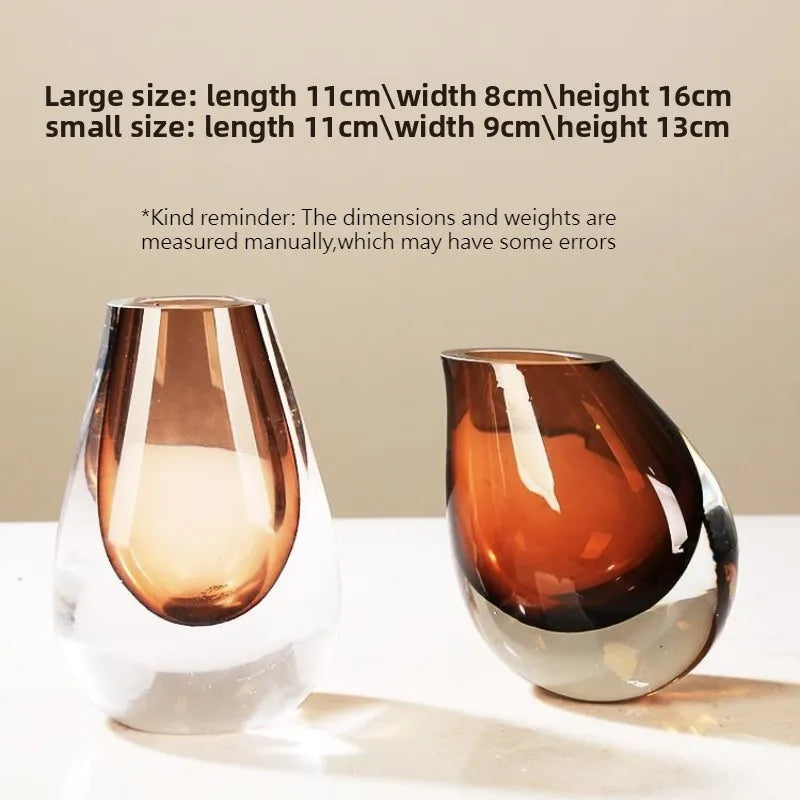 Minimalist Art Glass Vase | Hydroponic & Floral Display Accent