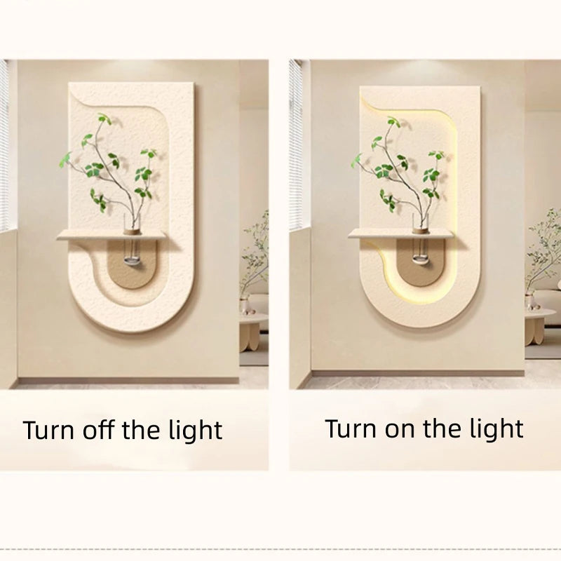 Entrance decoration porch green plant ornaments entrance corridor LED wall lamp painting high-end living room mural lamp - view 6