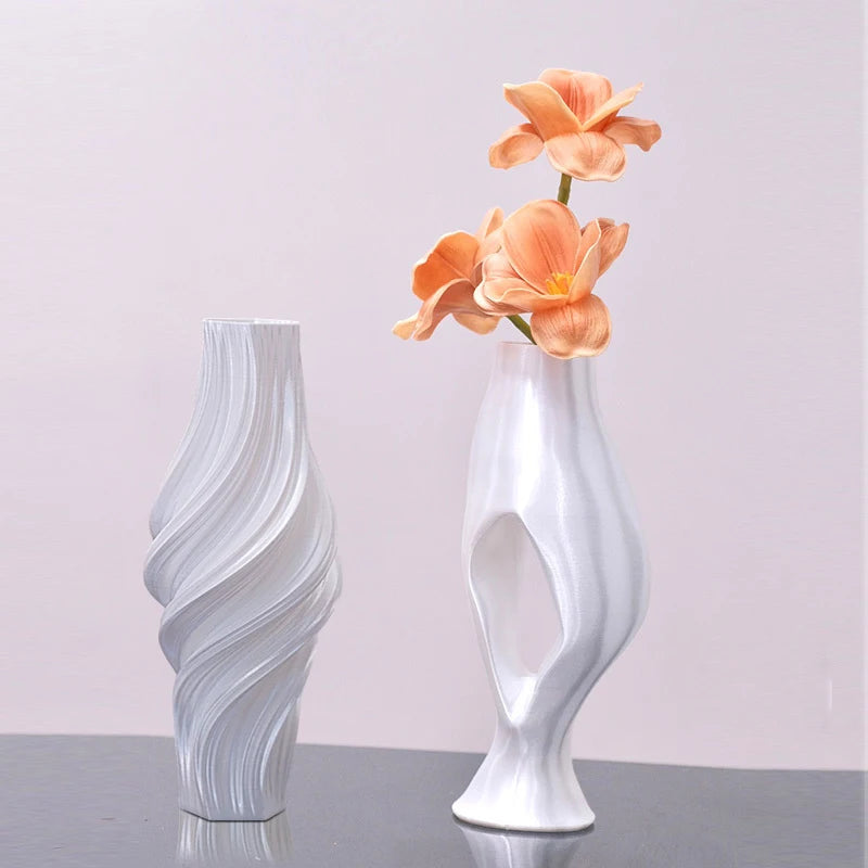 3D Printed Flower Vases Modern Plastic Decorative