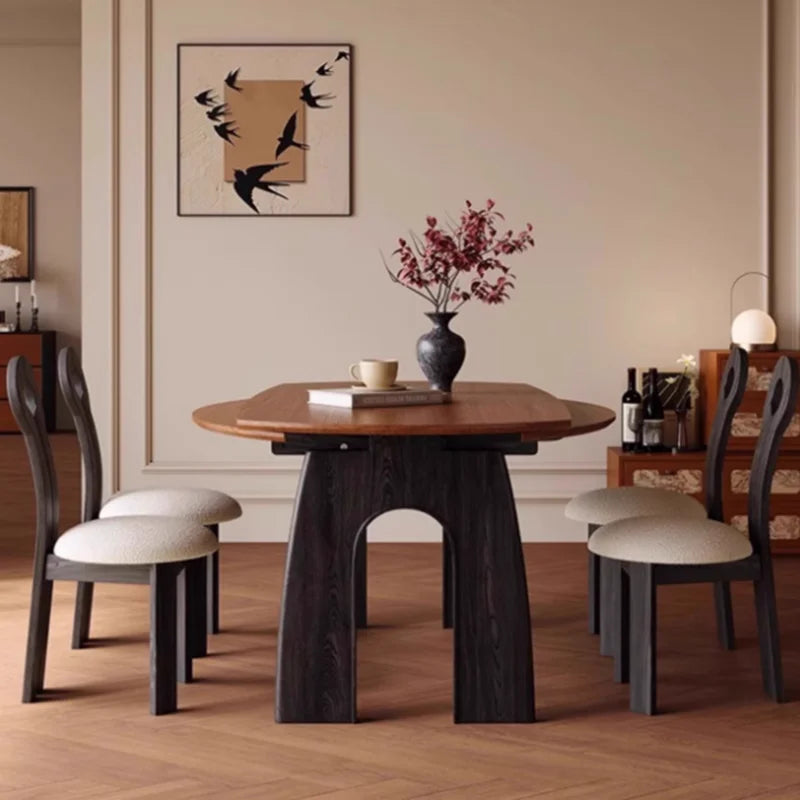 Italy Luxury Dining Table Wood Vintage Minimalist Design Dining Table Extendable Garden Conjuntos De Sala De Jantar Furniture