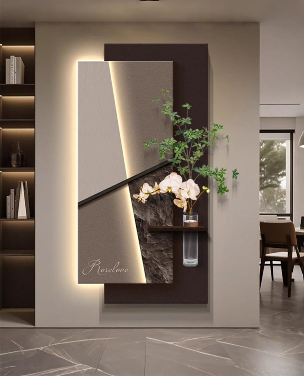 Ltalian Minimalist Entrance Decoration Painting Mural Hydroponic Green