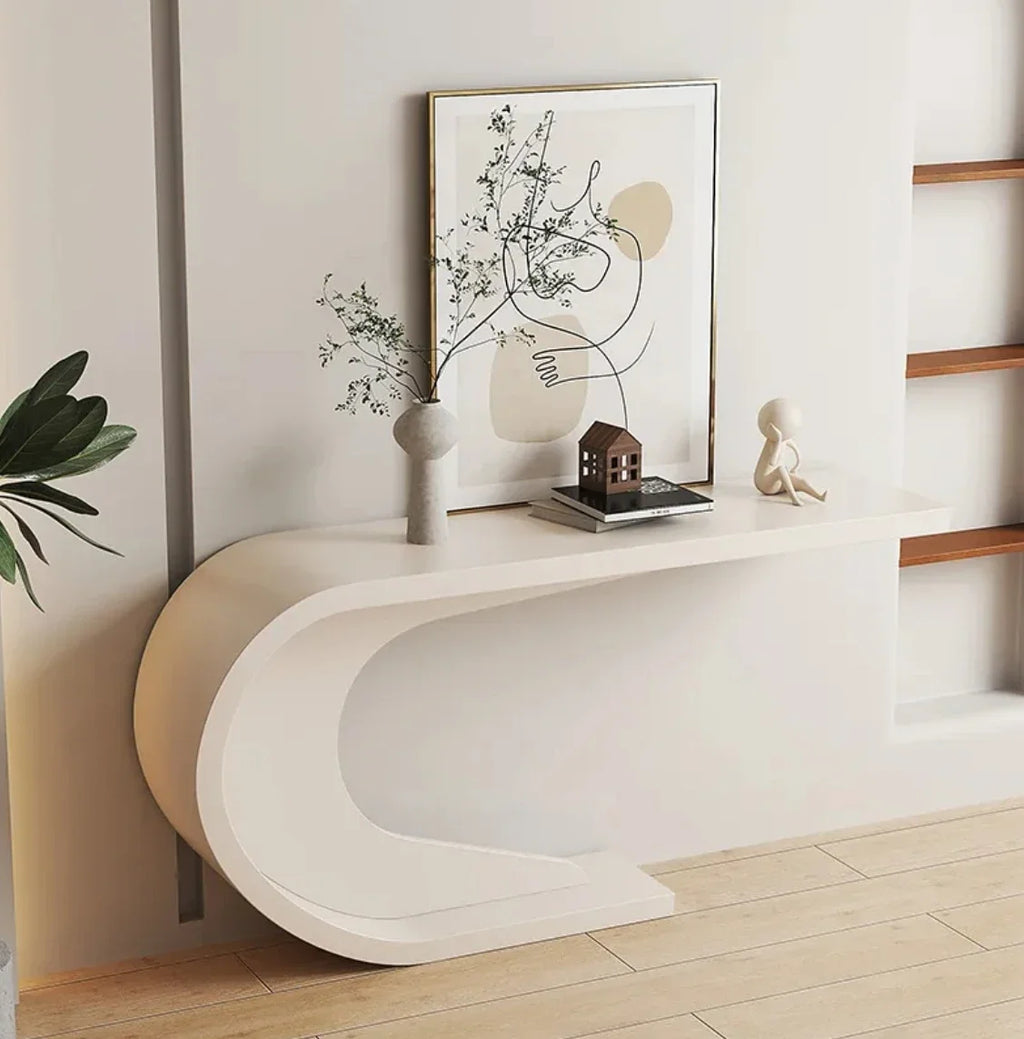 Stainless Steel Modern Console Table with Marble Top