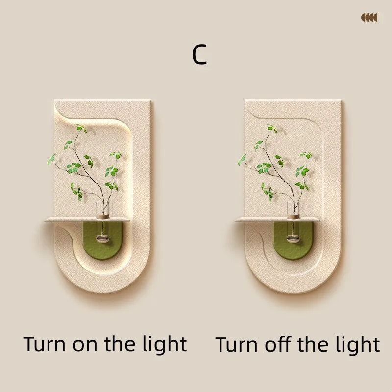 Entrance decoration porch green plant ornaments entrance corridor LED wall lamp painting high-end living room mural lamp - view 20