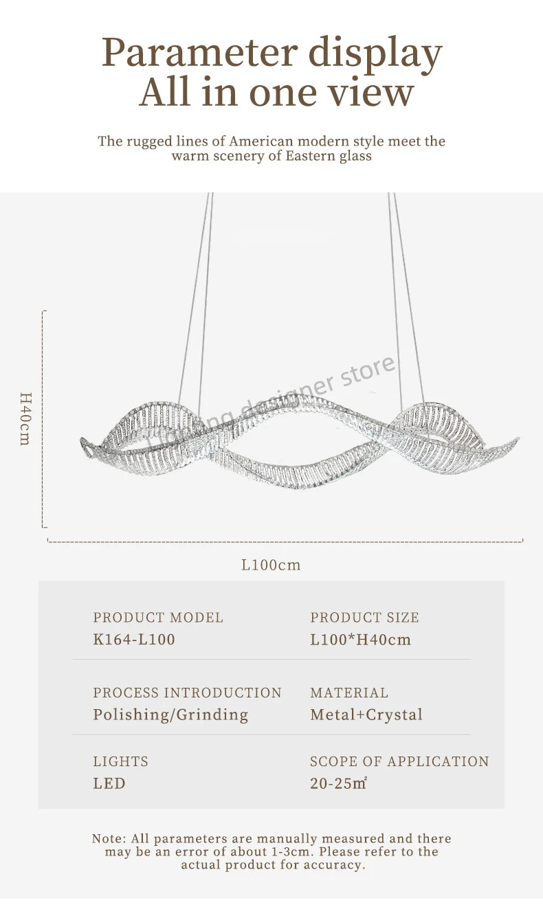 Modern Pendant Light For Living Room Nordic Luxury Dining Room Chandelier Fishbone Dining Room Ceiling Hanging Lamp Crystal - view 16