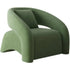 Green armchair with modern design on a white background