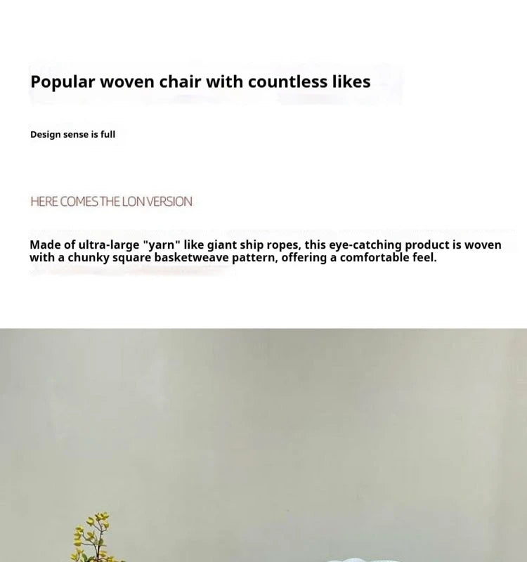Any Size Custom Nordic Knit Lounge Chair Handwoven Chenille Fabric High Resilience Foam Comfortable Minimalist Living Room Leisu - view 22