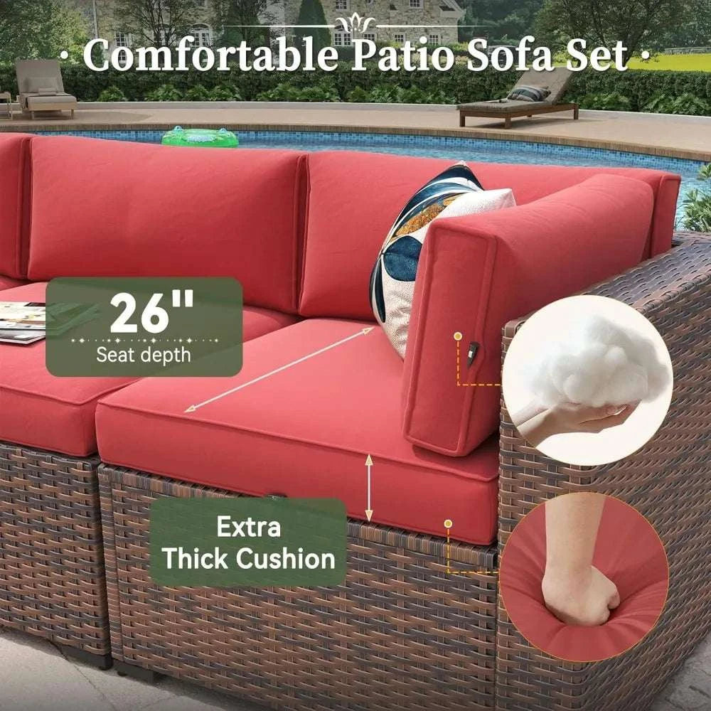 8pc Outdoor Conversation Set. Cushion Depth
