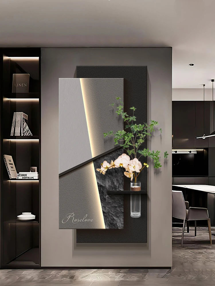 Ltalian Minimalist Entrance Decoration Painting Mural Hydroponic Green