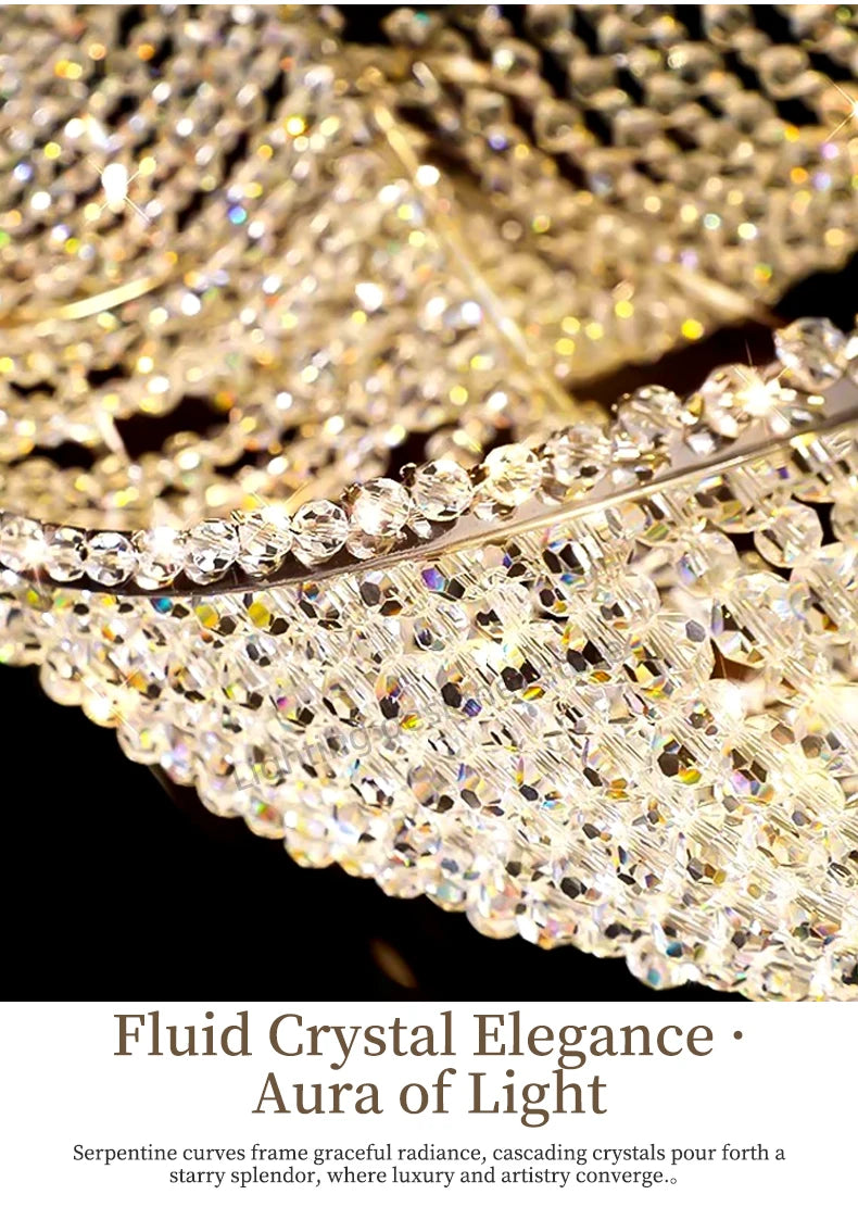 Modern Pendant Light For Living Room Nordic Luxury Dining Room Chandelier Fishbone Dining Room Ceiling Hanging Lamp Crystal - view 11