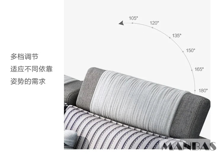 MINGDIBAO Nordic Fabric Sofa Set with Bluetooth Speaker & USB