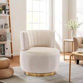 Swivel Barrel Chairs for Living Room Set of 2, 360 Degree Comfy Modern Round Chair Velvet Gold Accent Upholstered Armchair Arm.