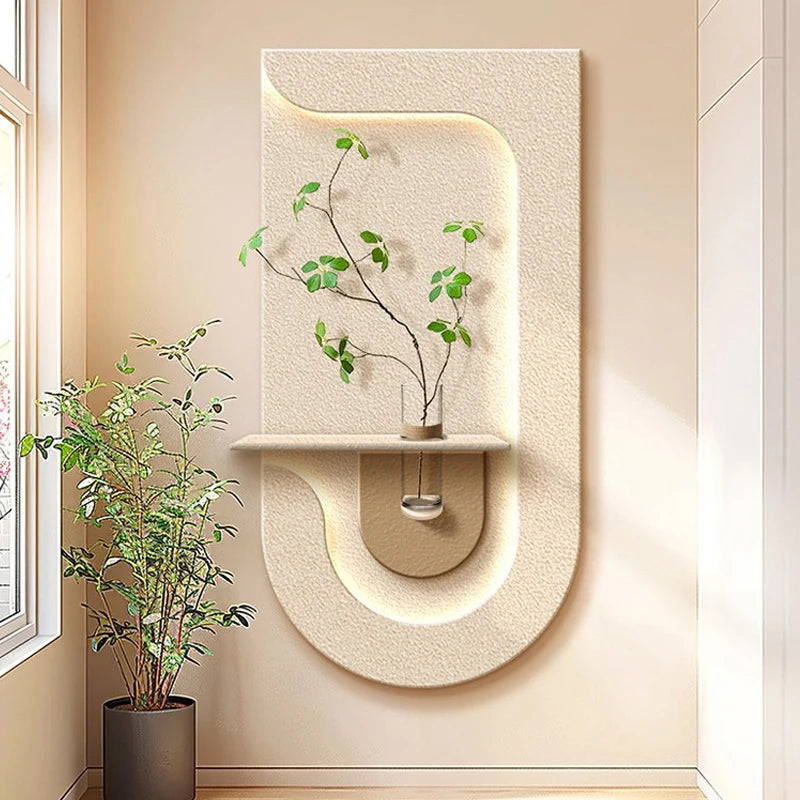 Entrance decoration porch green plant ornaments entrance corridor LED wall lamp painting high-end living room mural lamp - view 1
