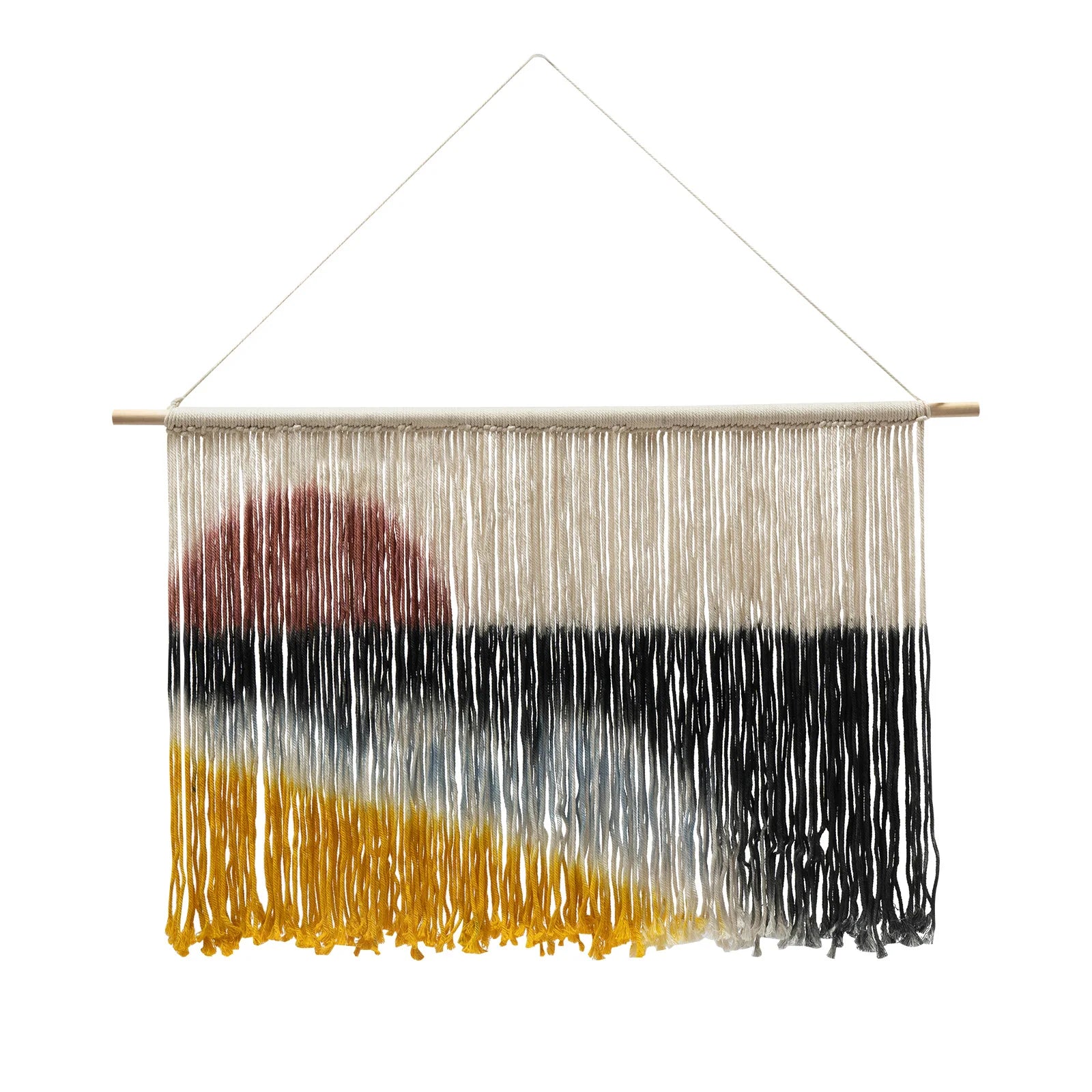 Modern Nature Macrame Wall Hanging 43x28in Dip Dye Tapestry for Home & Office