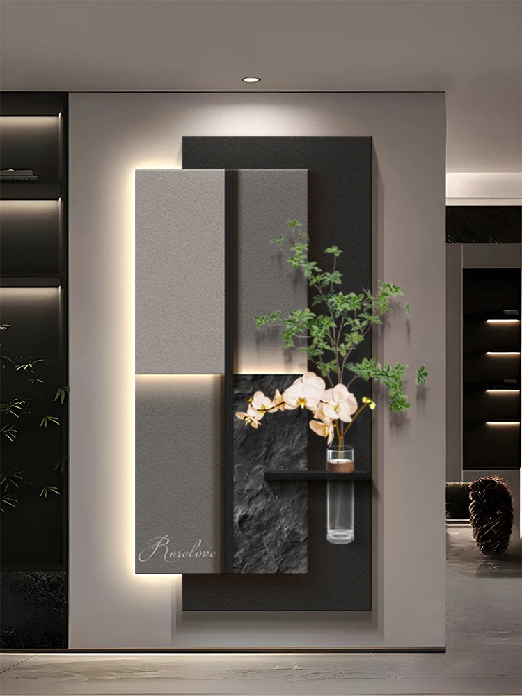 Ltalian Minimalist Entrance Decoration Painting Mural Hydroponic Green