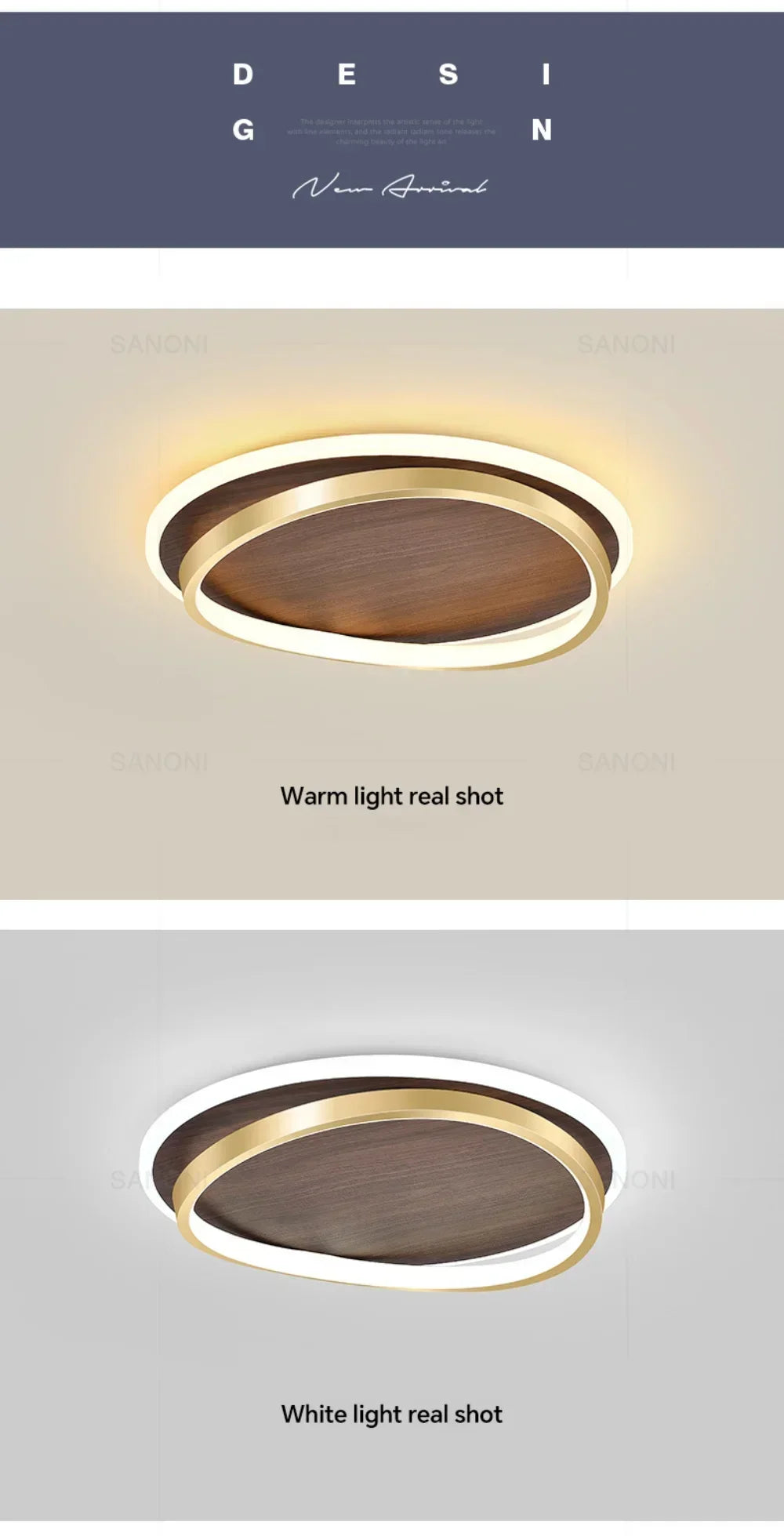 DAMIASMIL LED Modern Ceiling Lamp Creative Round Walnut Wood Color Ceiling Light for Bedroom Study Restaurant Lighting Lustre - view 15