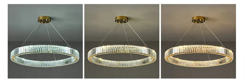 Modern Luxury Ring Crystal Led Ceiling Chandelier Living Dining Room Bedroom Lustre Decor Pendant Lights Hanging Lamp Fixture