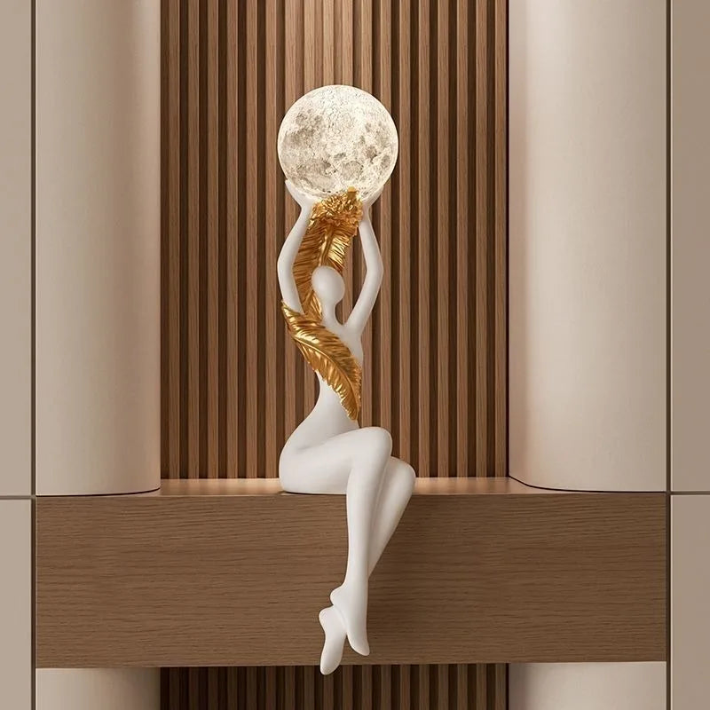 Resin Luxury Solid Color Figurines Luminous Character Wine Cabinet Figurines Semi-handmade Creative Modern Simple Home Decor