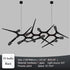 Modern chandelier with black branches on a gray background