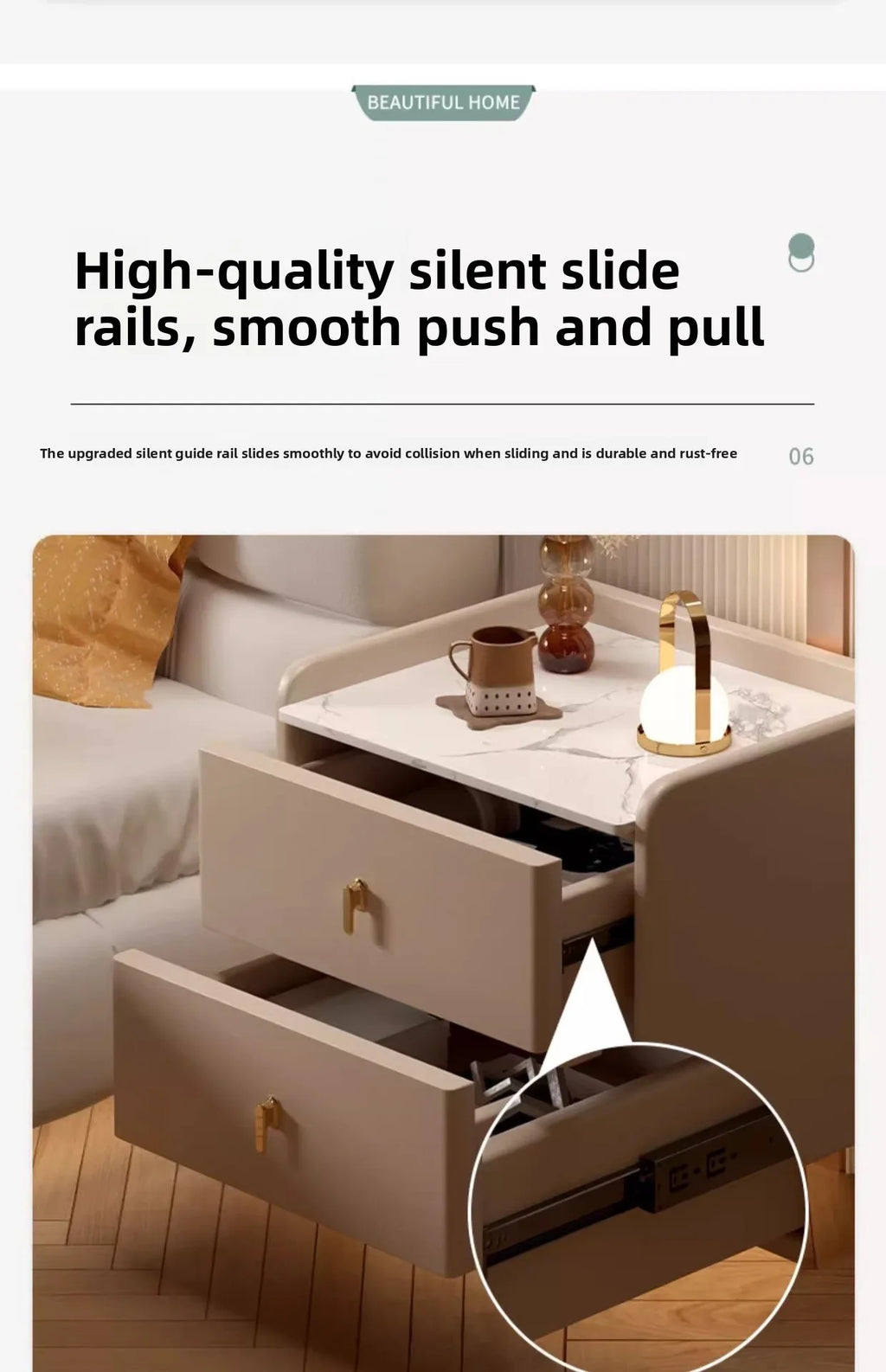 Bedside table Three pumps Multifunctional small locker Shelf Bedroom bedside table - view 16