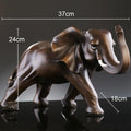 Simulated Animal Sculpture Imitation Wood Elephant Statue Resin Crafts Desk Decoration Ornaments Furnishings