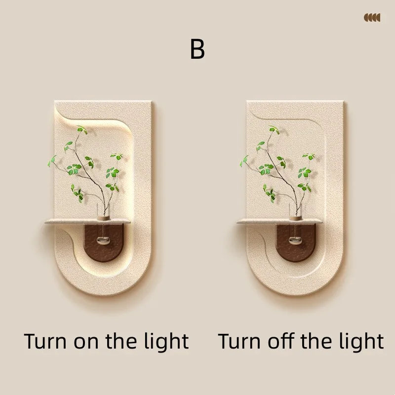 Entrance decoration porch green plant ornaments entrance corridor LED wall lamp painting high-end living room mural lamp - view 19