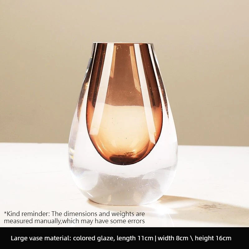 Minimalist Art Glass Vase | Hydroponic & Floral Display Accent