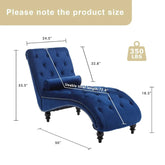 Velvet Chaise Lounge Indoor,Button-Tufted Upholstered Chaise Lounge Chair with Pillow for Bedroom Living Room, Customized dimensions and features