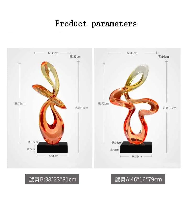 Transparent Resin Sculpture Ornaments, Abstract Crafts, Statue Model Home Decor, Lobby Artwork Decoration, Nordic Luxury Gifts