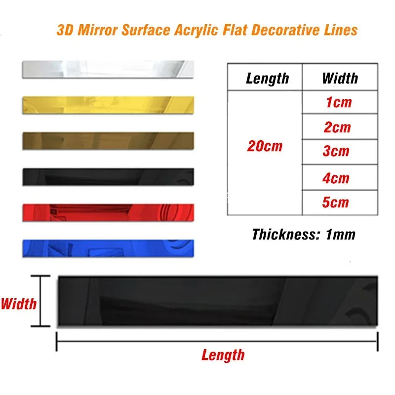 3D Wall Stickers Living Room, TV Back Drop DIY, Home Entrance Acrylic Mirror