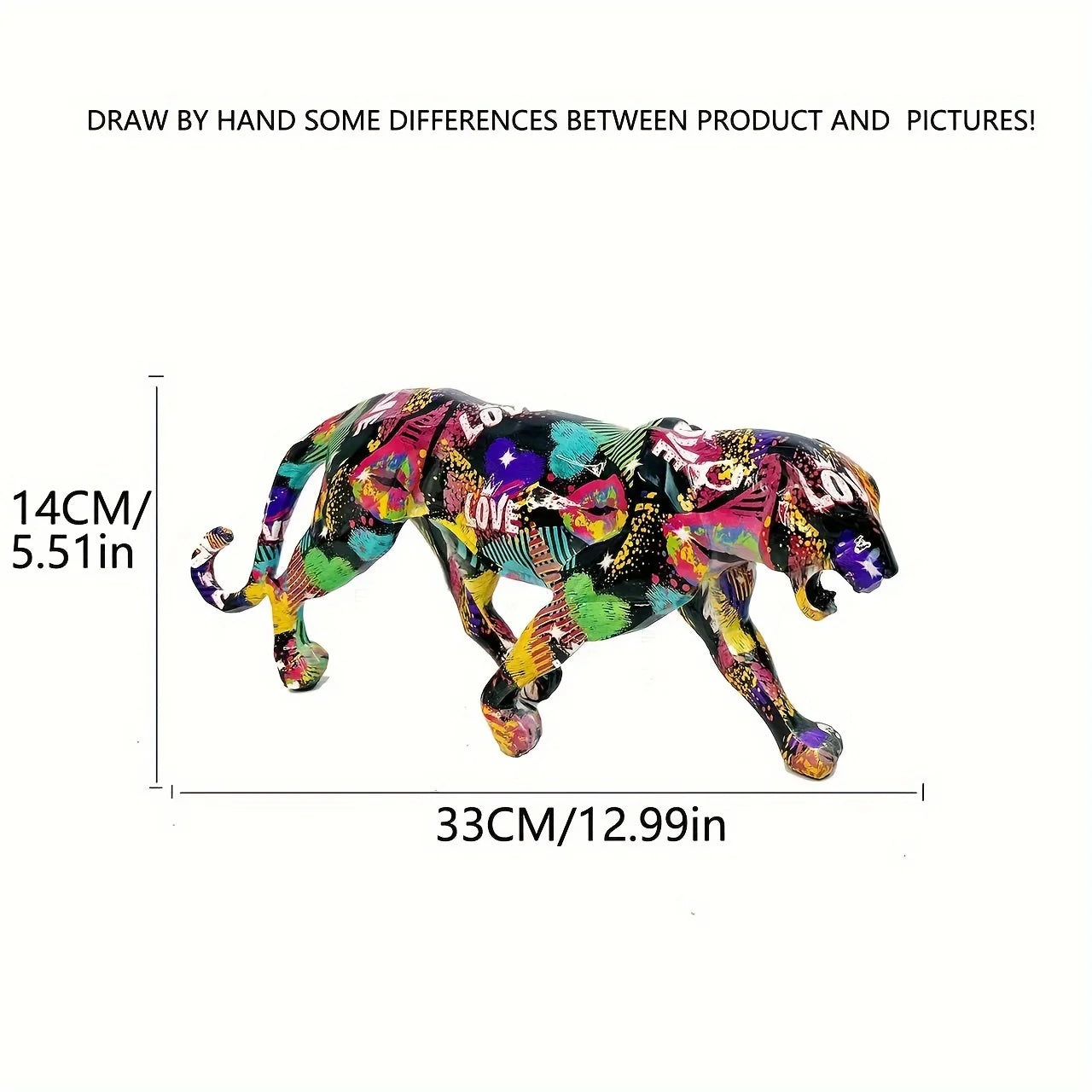 1pc Hand-Painted Realistic Leopard Resin Statue Color-Changing Creative Art Sculpture for Home Office Living Room Desktop Decor
