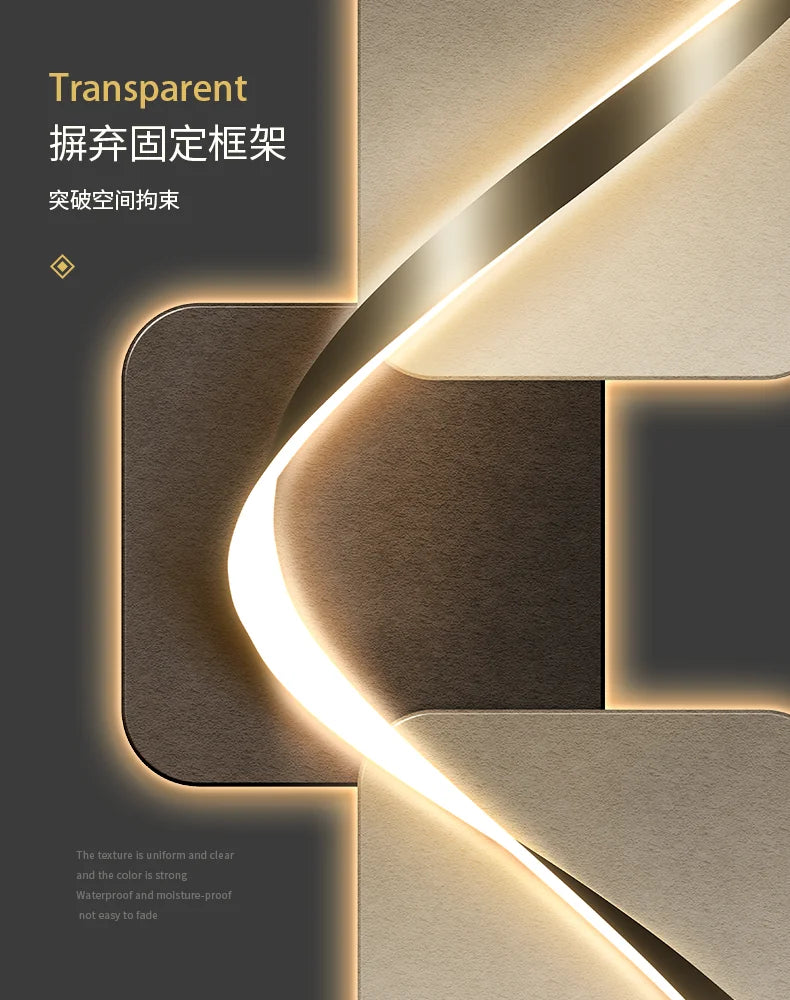 Light luxury entrance hall decoration painting, LED lights, Italian minimalist living room, high-end mural in the corridor - view 18