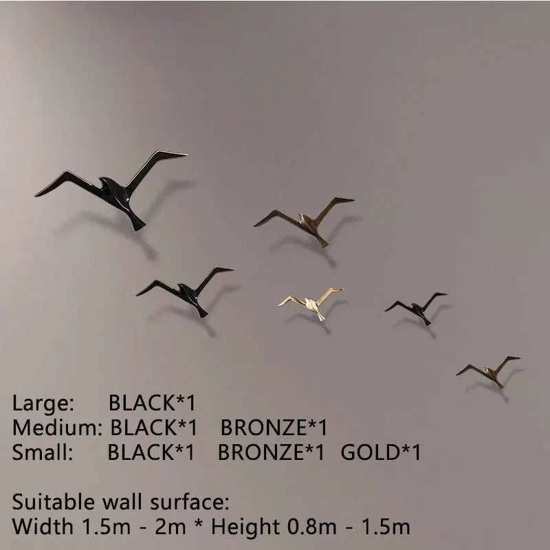 Luxury Pure Copper Seagull Statue Wall Hanging Metal Bird Sculpture Ornament Retro Office Cafe Wall Decoration Home Decor Gift