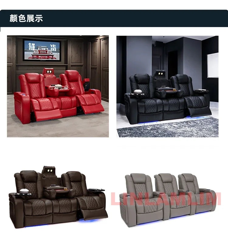 Luxury Dual Motors Power Reclining Sofa with LED Lighting, USB, Hidden Storage