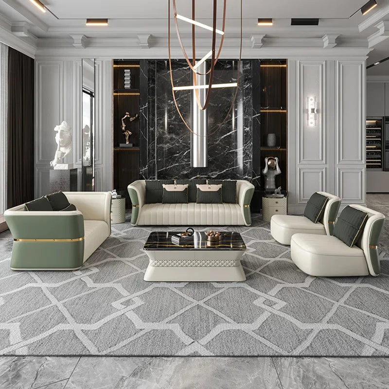 Modern living room with stylish furniture and decor