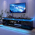 LED TV Stand for 85 Inch TV, Modern TV Stand with Power Outlet, High Gloss TV Console Entertainment Center with, Customized in living room.
