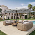 Double Sided Patio Umbrella with Base Included Large Outdoor Market Umbrella with Crank Handle, UV Resistant Canopy, Sturdy Fram - view 1
