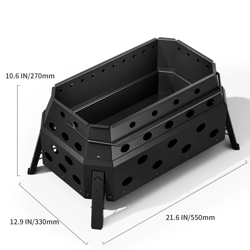 Portable Folding Campfire Grill Outdoor Wood Burning Stove for Camping And Hiking Lightweight Charcoal Fire Pit - view 19