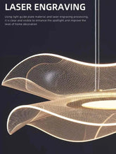 Close-up of a modern led ceiling chandelier showcasing laser engraving for enhanced home decoration.