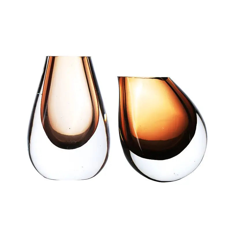 Minimalist Art Glass Vase | Hydroponic & Floral Display Accent