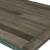 Close-up of a wooden surface with a rustic finish