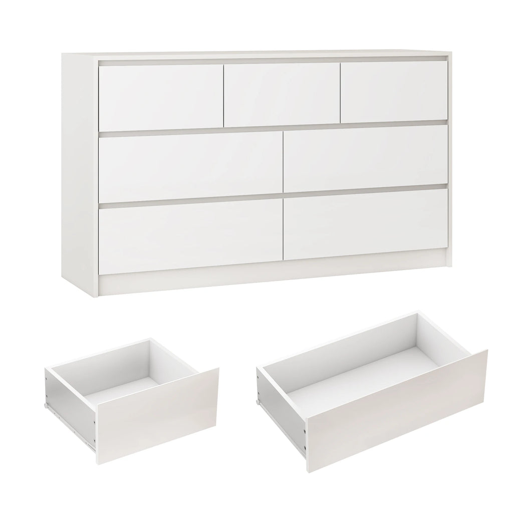7 Drawer Dresser for Bedroom, 55 Inch Modern Design