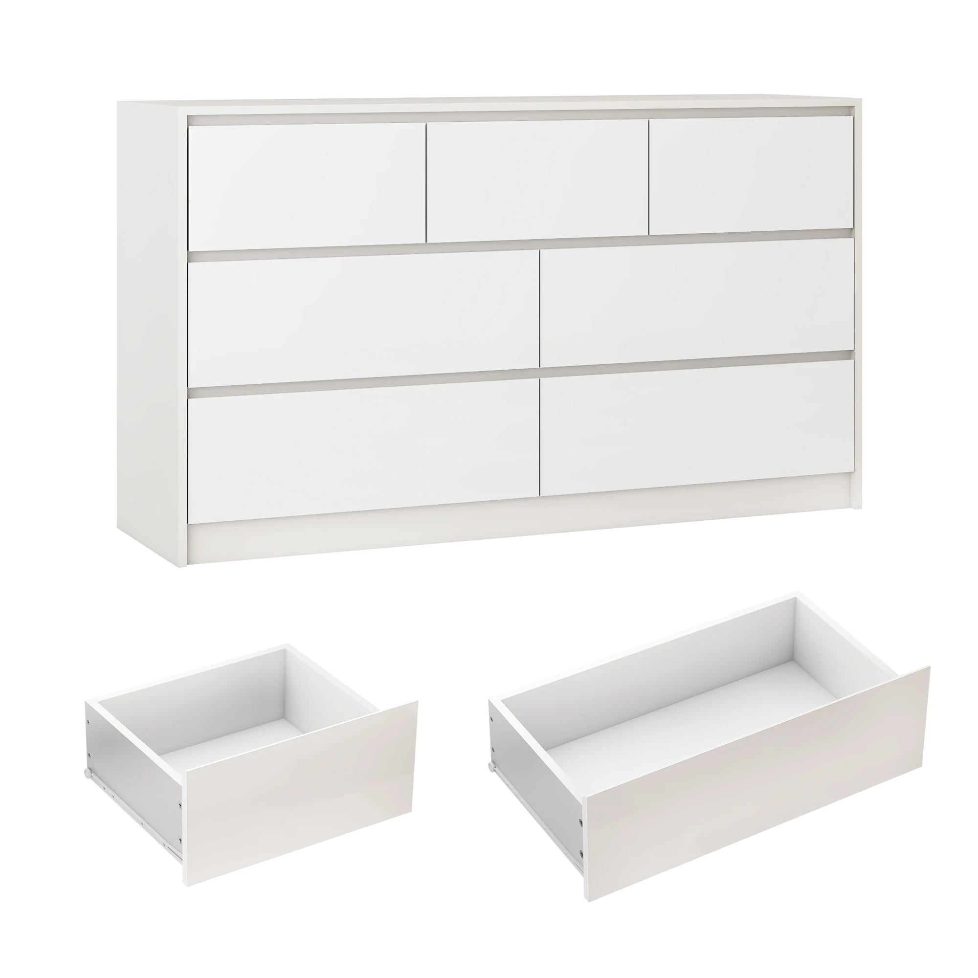 7 Drawer Dresser for Bedroom, 55 Inch Modern Design