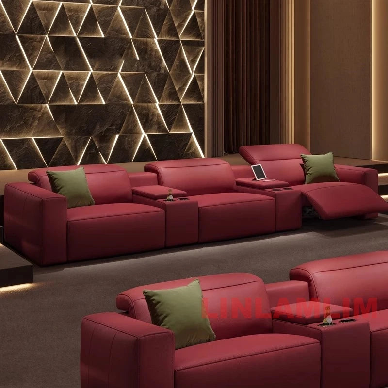 Dual Motors Electric Recliner Sofa – Genuine Leather Power Headrests