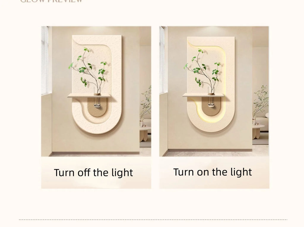 Entrance decoration porch green plant ornaments entrance corridor LED wall lamp painting high-end living room mural lamp - view 11