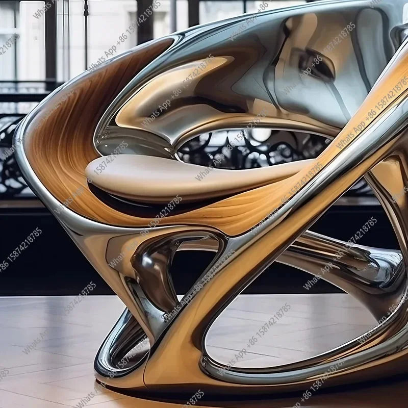 MX Nordic Designer Creative Leisure Chair Living Room Balcony Single Sofa Negotiation Chair Hollow Electroplating Chair