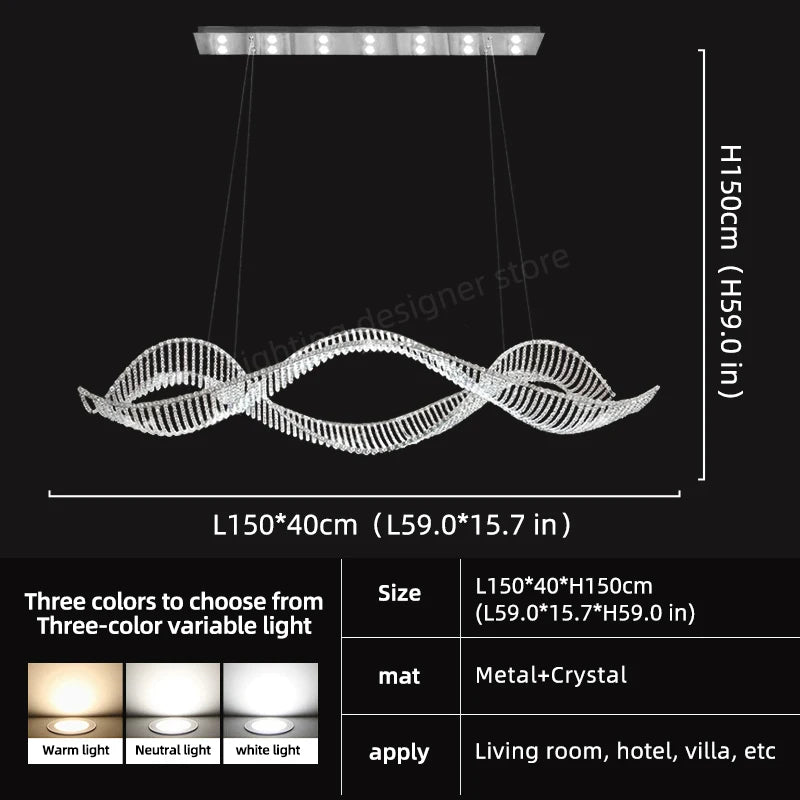 Modern Pendant Light For Living Room Nordic Luxury Dining Room Chandelier Fishbone Dining Room Ceiling Hanging Lamp Crystal - view 22